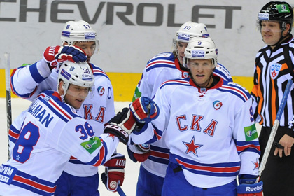 СКА выиграл матч КХЛ со счетом 7:0