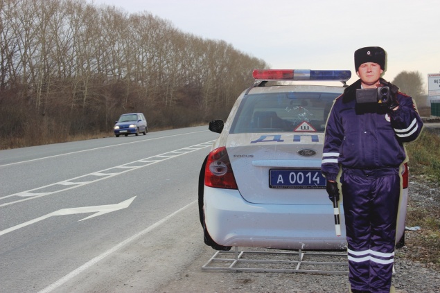 В Ачинском районе установлен муляж патрульного автомобиля инспектора ДПС