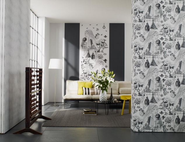 Обои с монохромным узором: красноречивый минимализм