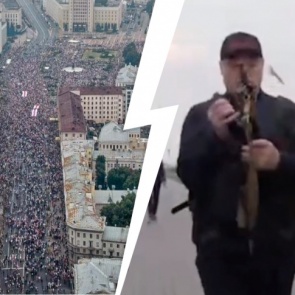 Лукашенко вышел с автоматом и в бронежилете: как прошел пятнадцатый день протестов в Белоруссии